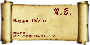 Magyar Bán névjegykártya
