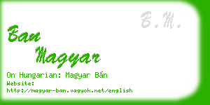 ban magyar business card
